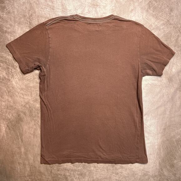 Abercrombie & Fitch Brown Patchwork Embroidered Stitched Short Sleeve T-Shirt - Picture 3 of 10